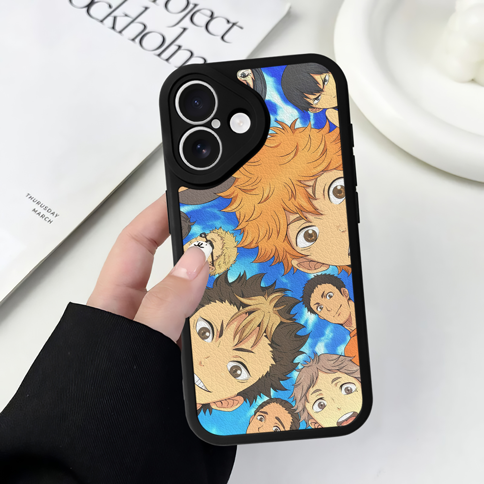 （画像用） ハイキュー!! Haikyu!! 【iPhone 16シリーズ対応】シリコンスマホケース（レザー調） 材質：シリコン
